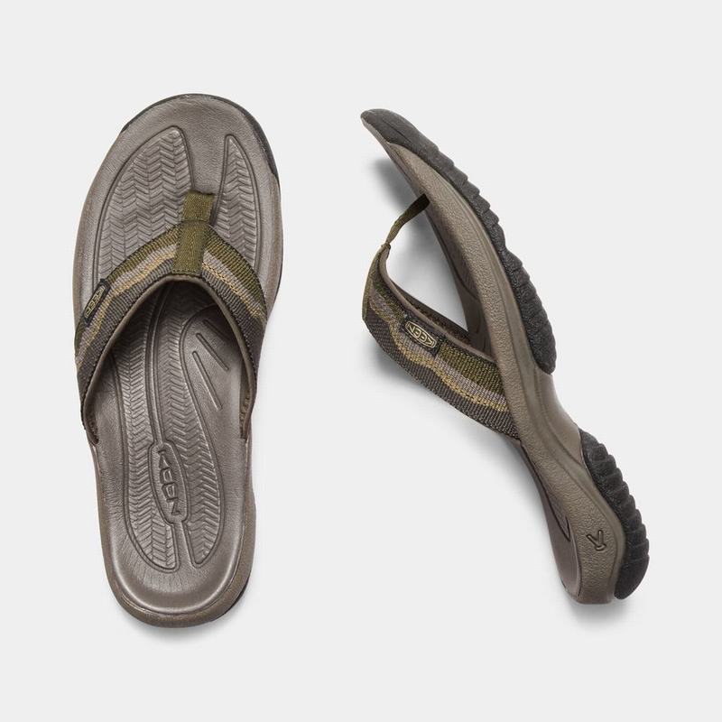 Keen Kona Flip II Mens Flip Flops Dark Olive Wholesale (6403-GATMH)